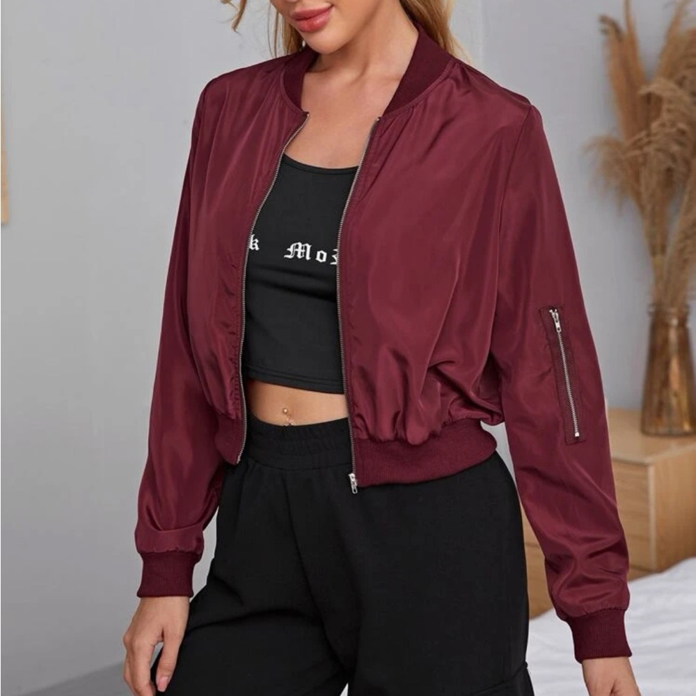 Boho zip up windbreaker bomber jacket